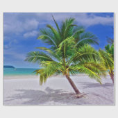 Perfekt Palm Tree Tropical Island Beach Geschenkpapier (Flach)