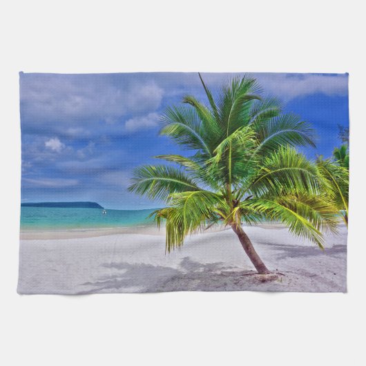 Perfekt Palm Tree Tropical Island Beach Geschirrtuch (Horizontal)