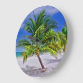 Perfekt Palm Tree Tropical Island Beach Große Wanduhr (Winkel)