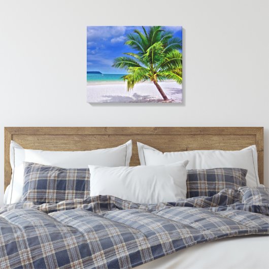 Perfekt Palm Tree Tropical Island Beach Leinwanddruck (Insitu (Schlafzimmer))