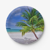 Perfekt Palm Tree Tropical Island Beach Pappteller (Vorderseite)