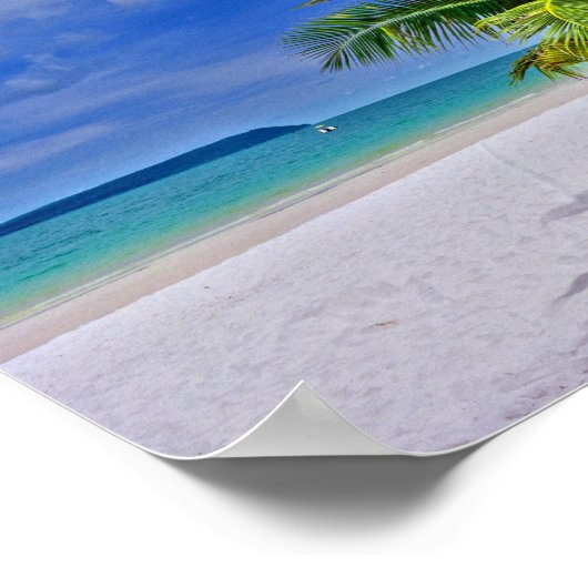 Perfekt Palm Tree Tropical Island Beach Poster (Ecke)