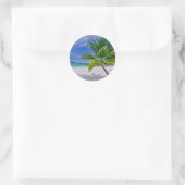 Perfekt Palm Tree Tropical Island Beach Runder Aufkleber (Tasche)