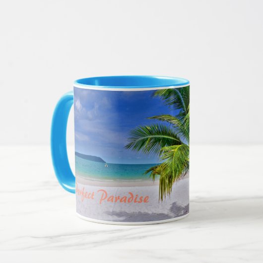 Perfekt Palm Tree Tropical Island Beach Tasse (Vorderseite Links)