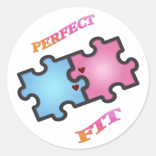 Perfekt passende Puzzle-Sticker Runder Aufkleber