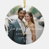 Perfekt passt! Elegant, simpel, Foto Keramik Ornament (Vorne)