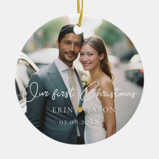 Perfekt passt! Elegant, simpel, Foto Keramik Ornament (Vorne)