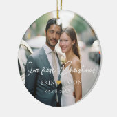 Perfekt passt! Elegant, simpel, Foto Keramik Ornament (Links)