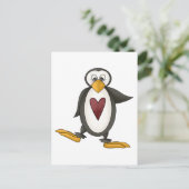 Perfekt Penguin ・ Herz Postkarte (Stehend Vorderseite)