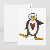 Perfekt Penguin ・ Herz Postkarte (Vorne/Hinten)