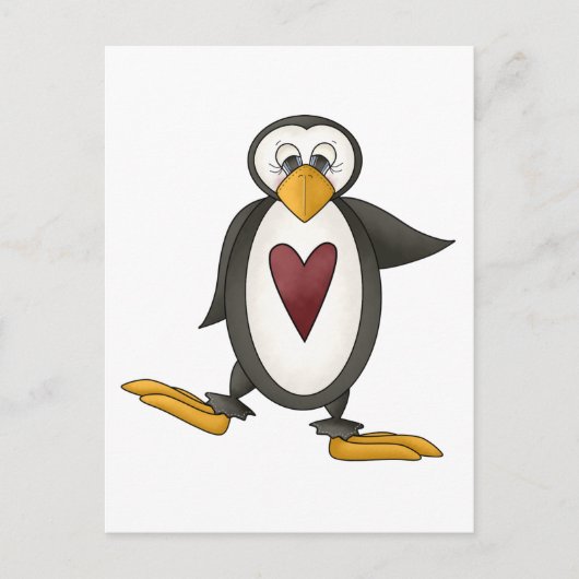 Perfekt Penguin ・ Herz Postkarte (Vorderseite)