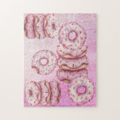 Perfekt rosa Party Iced Sprinkle Donuts HARD Puzzle (Vertikal)