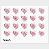 Perfekt rosa Rose Monogram Heart Sticker (Blatt)