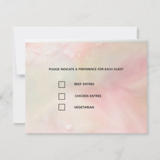 Perfekt rosa Roses Wedding RSVP und Menü (Rückseite)