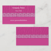 Perfekt rosa Zebra Print Business Card Visitenkarte (Vorne/Hinten)