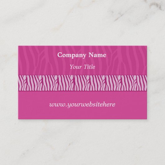 Perfekt rosa Zebra Print Business Card Visitenkarte (Vorderseite)