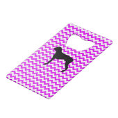 Perfekt rosa Zickzack mit Boxer Kreditkartenflaschenöffner (Vorderseite Schrägansicht)