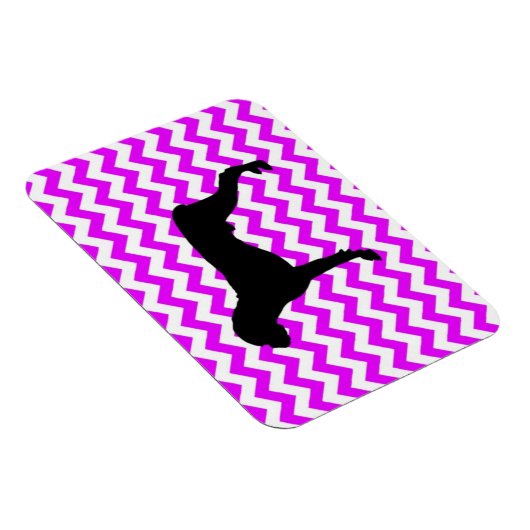 Perfekt rosa Zickzack mit Boxer-Silhouette Magnet (Rechte Seite)