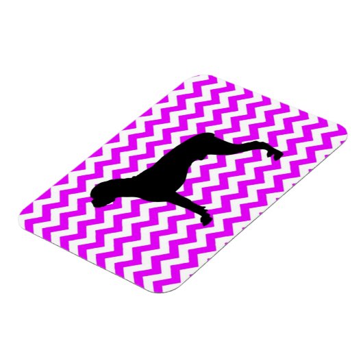 Perfekt rosa Zickzack mit Boxer-Silhouette Magnet (Linke Seite)