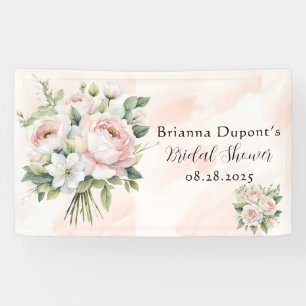 Perfekt rosafarbene Pfingstrosen-Blumen-Hochzeitsp Banner