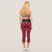 PERFEKT ROTE ROSEN CAPRI LEGGINGS (Rückseite)