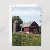Perfekt Roter Stall und Silo Postkarte (Vorne/Hinten)