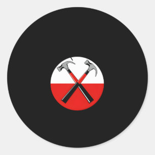 Perfekt sind zwei Hammer, die sich überqueren für Runder Aufkleber