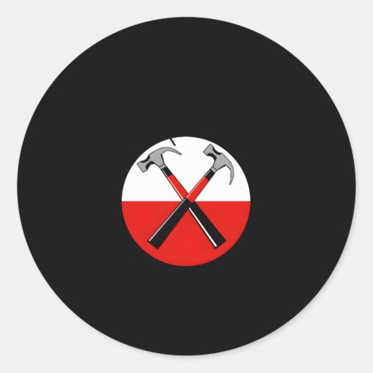 Perfekt sind zwei Hammer, die sich überqueren für Runder Aufkleber (Vorderseite)
