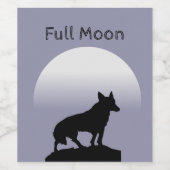Perfekt Trendy Black Wolf Vollmond Weinetikett (Einzelnes Label)