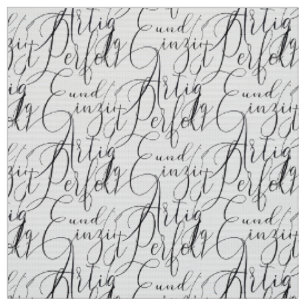 perfekt und einzigartig schwarz Handschrift Stoff