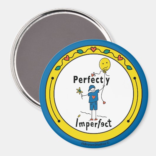 Perfekt Unperfekt 2B_Round Magnet 3" (Vorderseite/Rückseite)