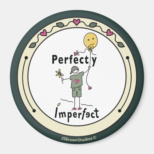 Perfekt Unperfekt 2C_Round Magnet 3" (Vorne)