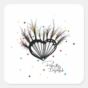 Perfekt unperfekt quadratischer aufkleber