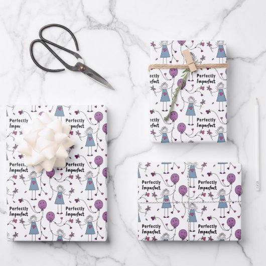 Perfekt Unvollkommenes 1A Wrapping Paper Geschenkpapier Set (Vorderseite)