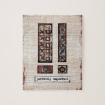 Perfekt unvollkommenes JIgsaw Puzzle - braun Abstr<br><div class="desc">Modernes abstraktes Design in Rost-,  Beige- und Neutralfarben über einen strukturierten Hintergrund. Es steht "Perfekt".</div>