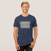 Perfekt verwitterte Denim-Patch-Illustration Tri-Blend Shirt (Vorderseite voll)