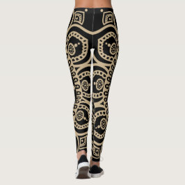 Perfekt voll Grafik Mandala Yoga schwarz und gold Leggings