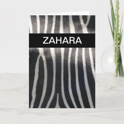 Perfekt Zebra drucken Personalisierte Bezeichnung Karte (Vorderseite)