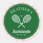 Perfekt zum letzten Swing Tennis Bachelorette Runder Aufkleber (Vorderseite)
