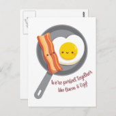 Perfekt zusammen wie Bacon und Ei-Liebe Postkarte (Vorne/Hinten)