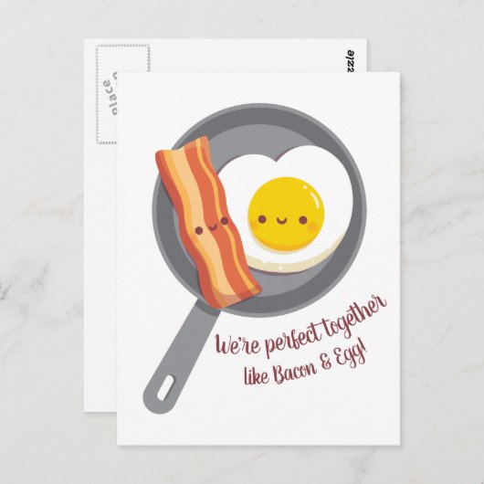 Perfekt zusammen wie Bacon und Ei-Liebe Postkarte (Vorne/Hinten)