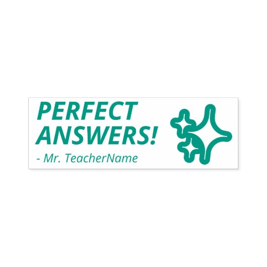 "PERFEKTE ANTWORTEN!" Teacher Feedback Rubber Brie Permastempel (Design)