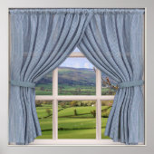 Perfekte Aussicht: Fake-Fenster zu Tal und Hügeln Poster (Vorne)