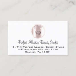 Perfekte Beauty Studio Services Monogram-Rose Visitenkarte