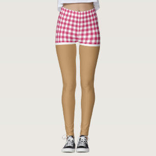Perfekte Beine in modernen kirschroten Gingham-Sho Leggings