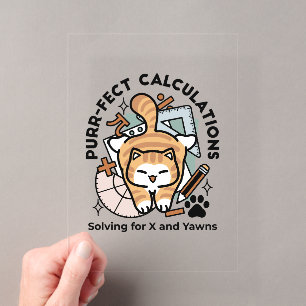 Perfekte Berechnungen – Lustiges Mathe-Katze-Desig Acryleinladungen