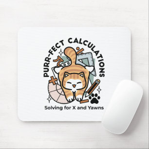 Perfekte Berechnungen – Lustiges Mathe-Katze-Desig Mousepad