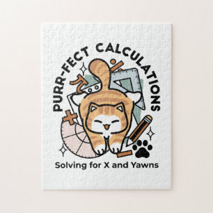 Perfekte Berechnungen – Lustiges Mathe-Katze-Desig Puzzle