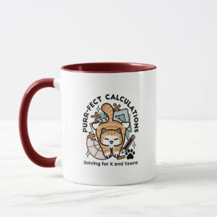 Perfekte Berechnungen – Lustiges Mathe-Katze-Desig Tasse