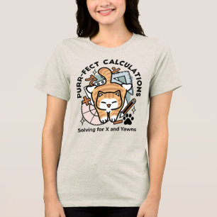 Perfekte Berechnungen – Lustiges Mathe-Katze-Desig Tri-Blend Shirt